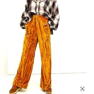 Free People Orange Wide Leg Pants